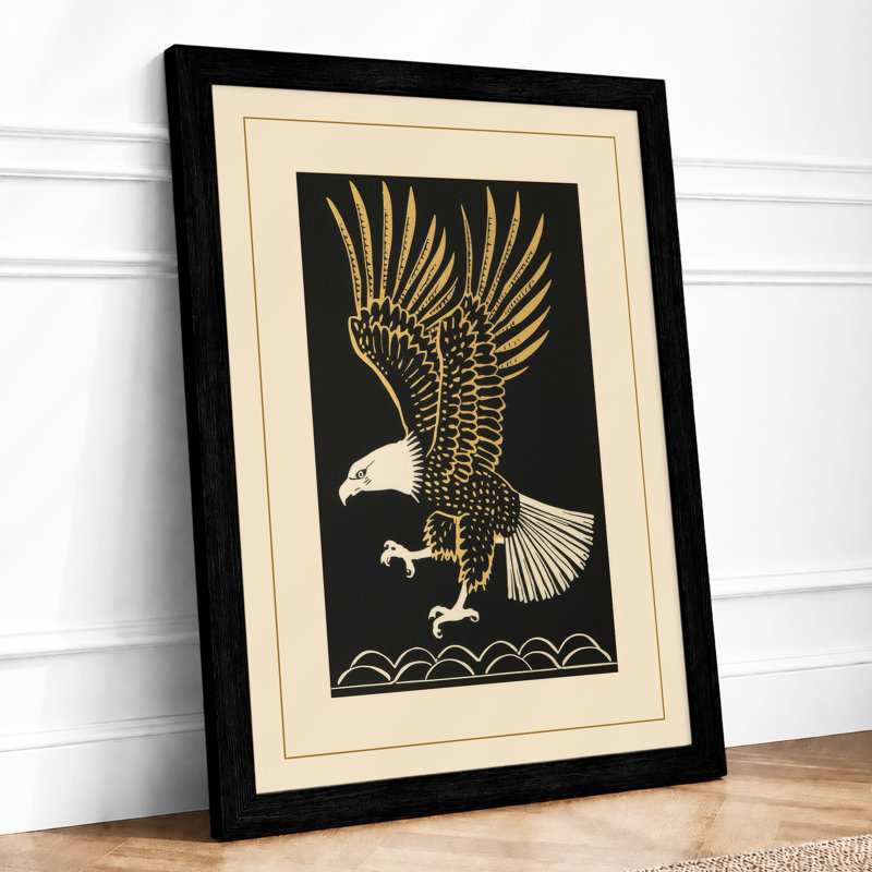 Descending Eagle Graphic Art - Print, A1 - 84.1 x 59.4 cm, Black