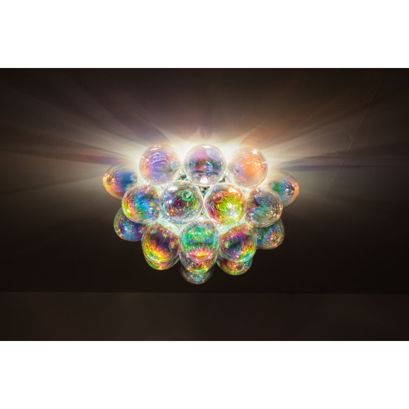 Abdurrahman Glass Semi Flush Mount, Iridescent