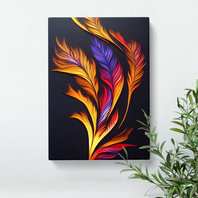 Flaming Feathers - Wrapped Canvas Print