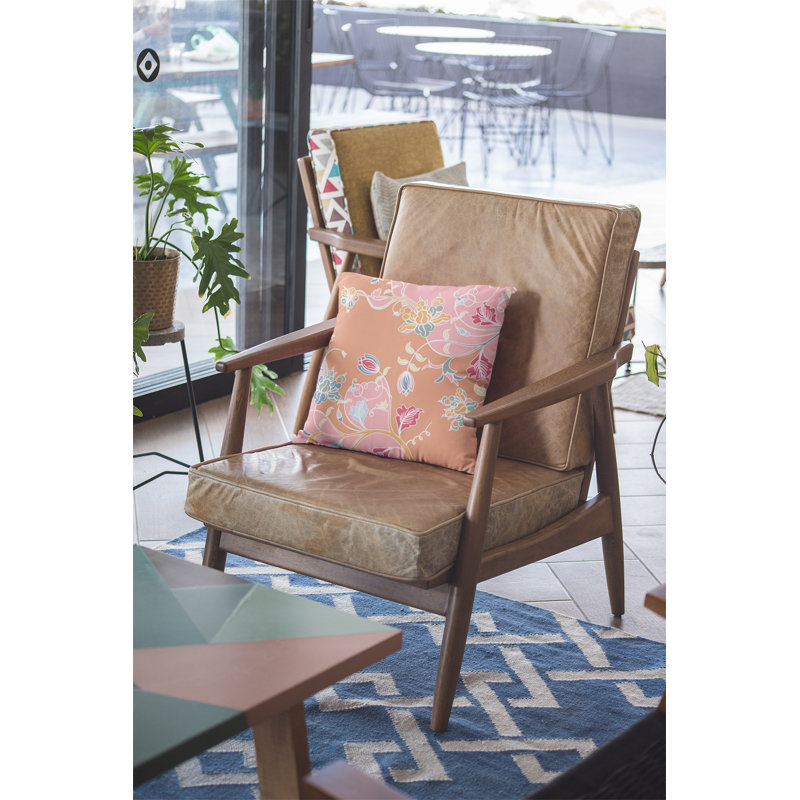 Housse et insert de coussin carré Carnation Garden, 16 po x 16 po, Rose/orange, Housse de coussin et insert