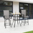 Outdoor 3-piece PVC-coated polyester Bar Set, Swivel Bar Stools And Bar Table, Gray