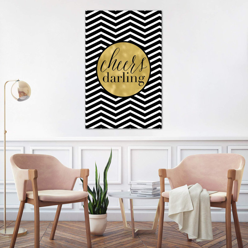 Cheers Darling Chevron by Willow & Olive - Wrapped Canvas Print, 101.6 cm H x 66.04 cm W x 3.175 cm D