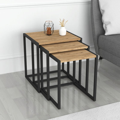Ezioma Solid Wood Side Table Set