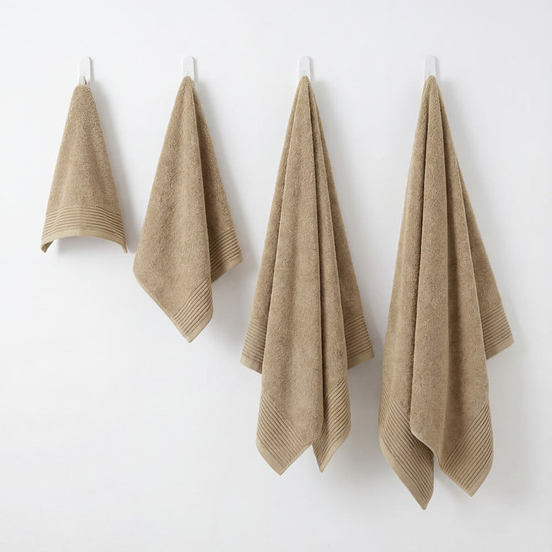 Plush Zero-Twist Cotton Face Towel, Beige