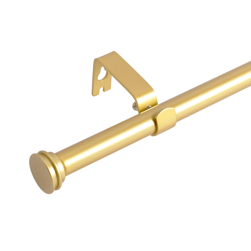 Tringle à rideau simple 5/8 po avec fleurons Nerveux, Or,  28” – 48”