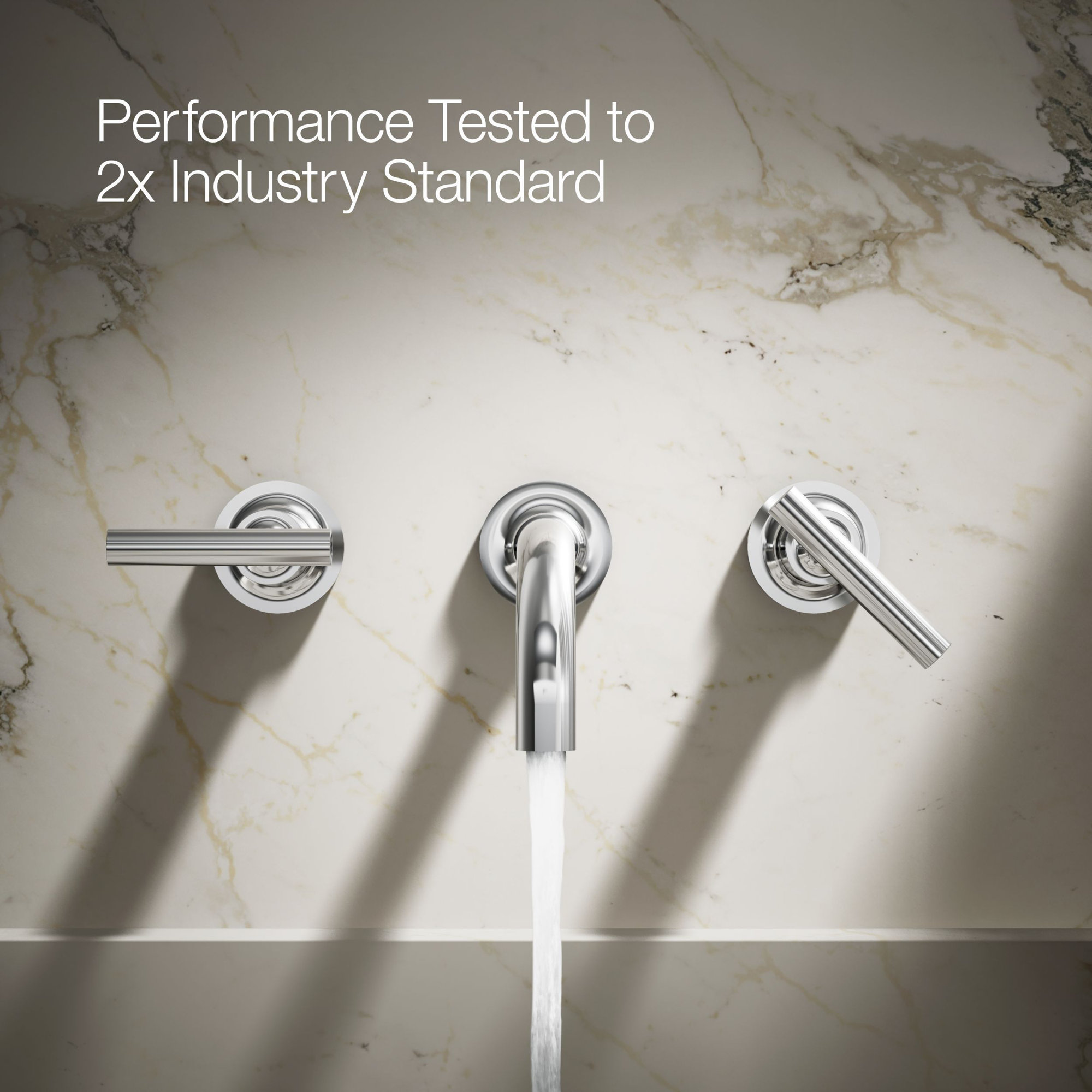 Purist Wall Mounted Bathroom Faucet, Lever Handle, Polished Chrome