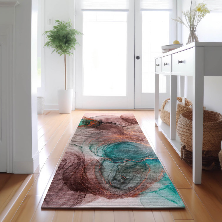 Premium Machine Washable Cerrito AMF513 Burgundy Rug