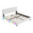 King Size Upholstered Platform Bed With LED Light Strips,White