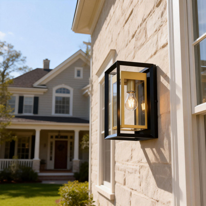 Deshwana Matte Black 11.81" H Outdoor Wall Lantern