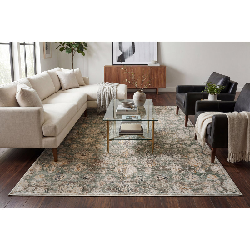 Clarissa 5.3X7 19906-489 SAGE/BEIGE/GREY, Rectangle 5'2" x 7'