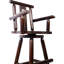 Tabouret de bar rustique brun avec fonctionnalité pivotante à 360 ° - bois de sapin, confortable pour un pub, salle à manger en étoile décorative charmante,
