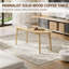 Table basse ovale, table basse avec pieds en bois massif, petite table d'appoint