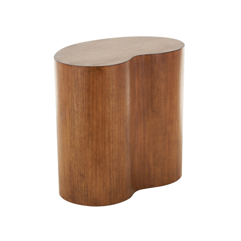 Cole And Grey Wood Heart Inspired Side End Accent Table, Brown