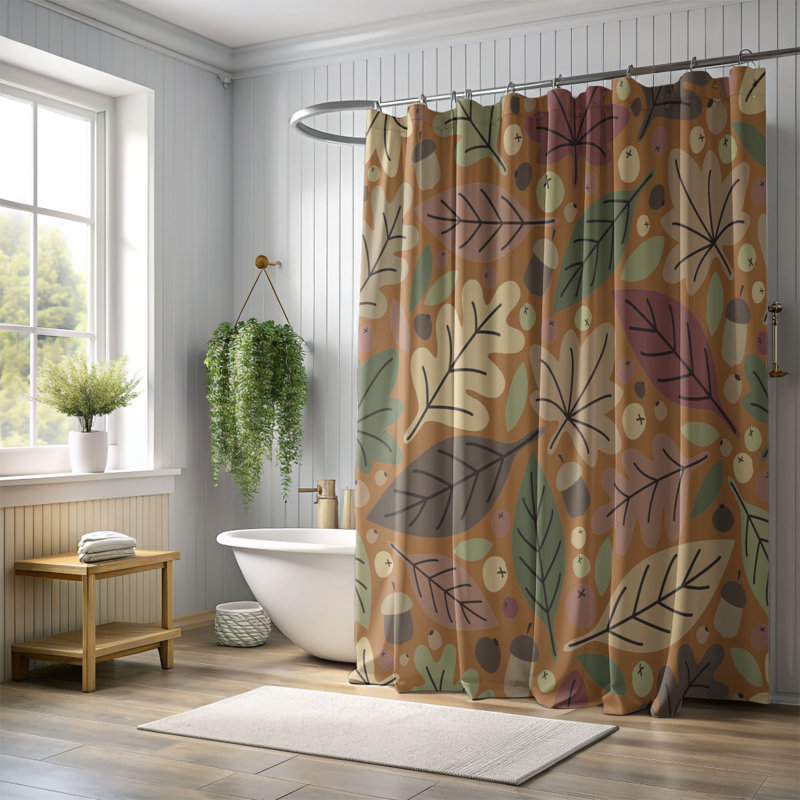 Rideau de douche standard 1 pièce Autumn Gold, H 74 po x l 71 po