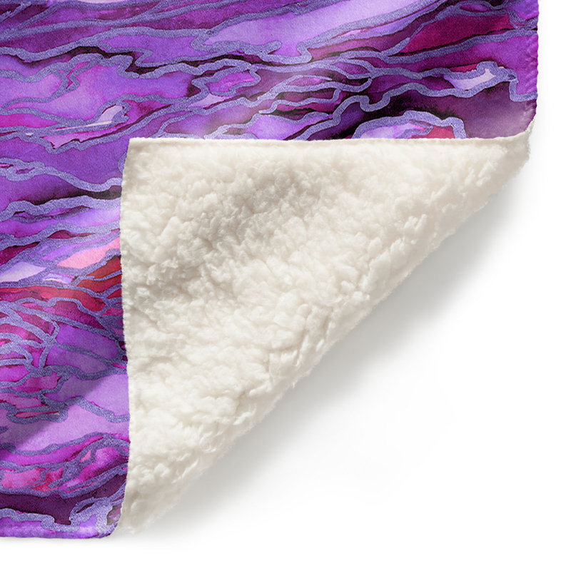 Couverture sherpa doux rouge mauve idea idea, l 68 po x L 80 po