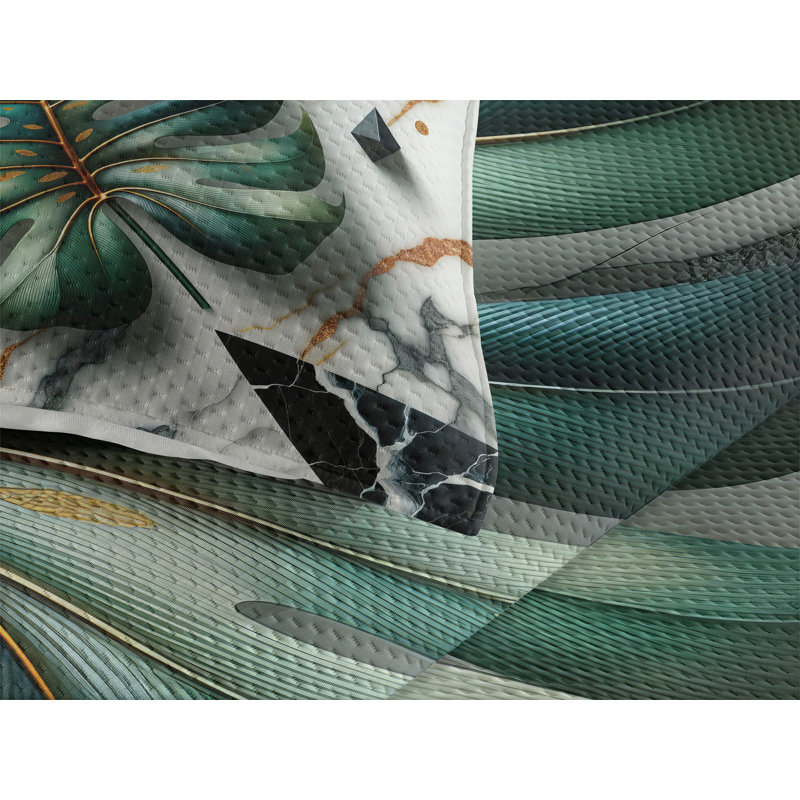 Polyester Floral Coverlet, Queen Coverlet + 2 Standard Shams