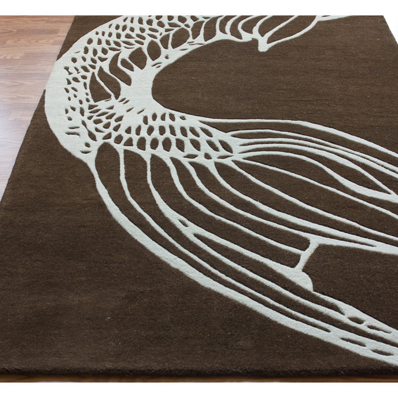 Tapis brun Masardis Koi, Rectangle 7 pi 7,2 po x 9 pi 6 po