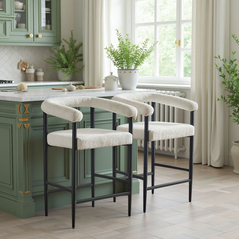 Ensemble de 2 tabourets de bar Modern, White