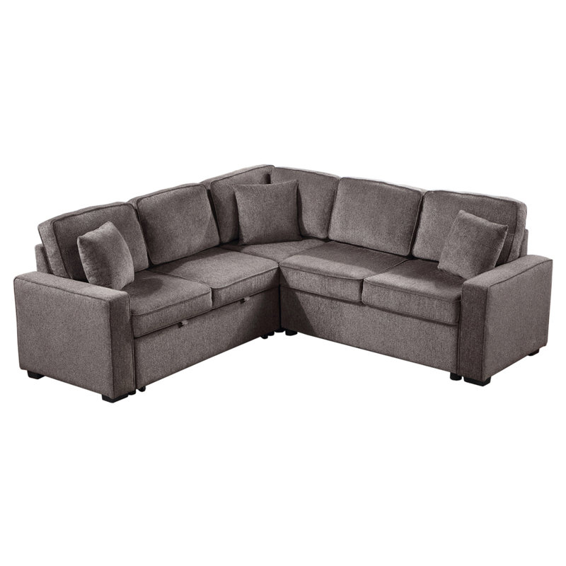 Modular Sofa, Sectional Couch L Shaped Sofa Couch, Light Brown Chenille