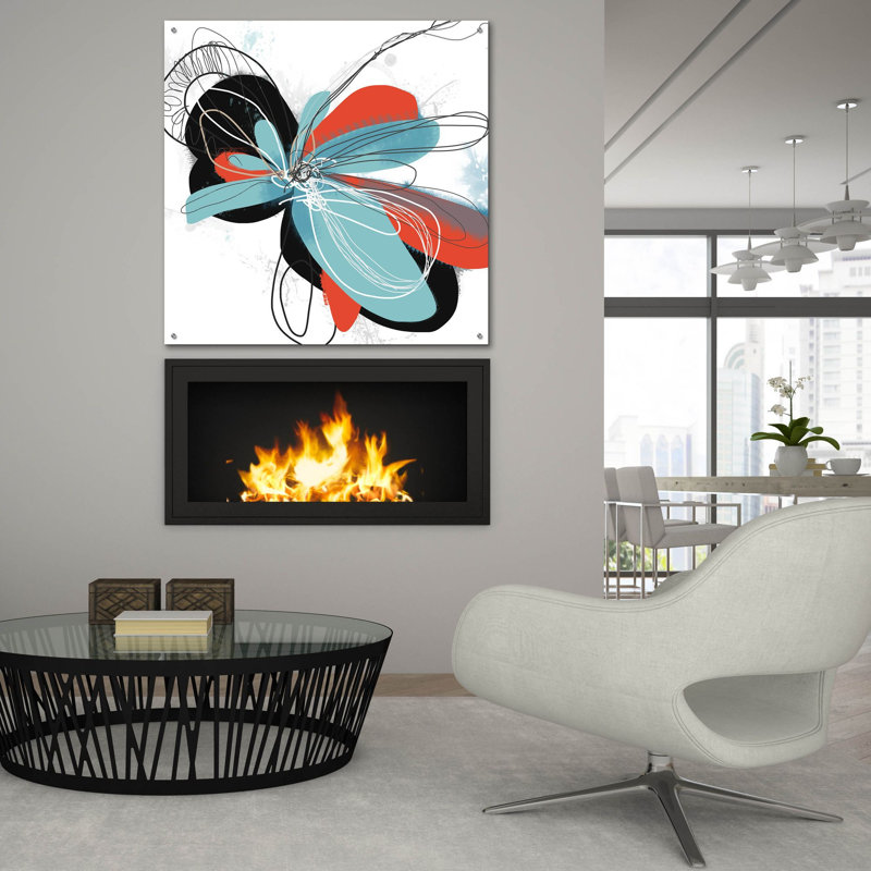 «The Flower Dances 1» par Jan Weiss, art mural en verre acrylique, H 36 po x l 36 po x P 0,2 po