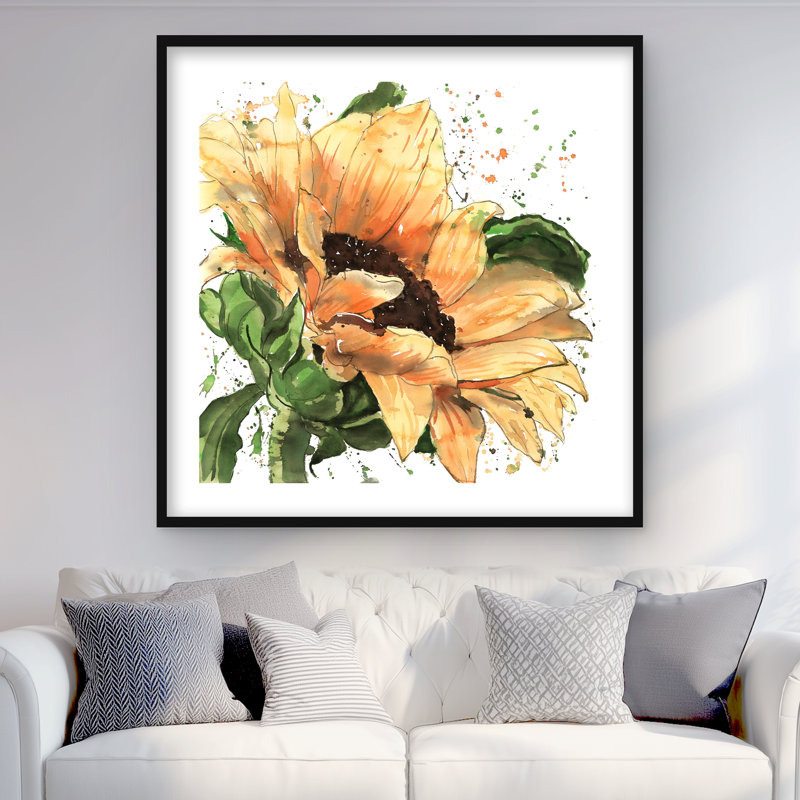 Tournesol en fleurs - imprimé floral mat pour la décoration intérieure