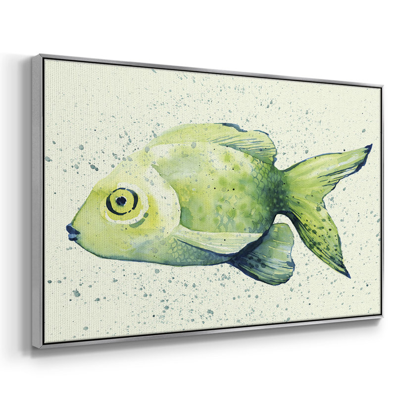«Speckled Freshwater Fish I», reproduction d'art sur toile, H 17 po x l 25 po x P 2 po, Argent