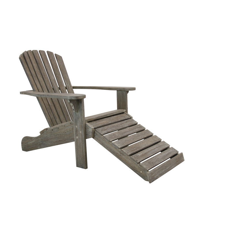 Chaise Adirondack en bois massif avec repose-pieds Williams Eucalyptus