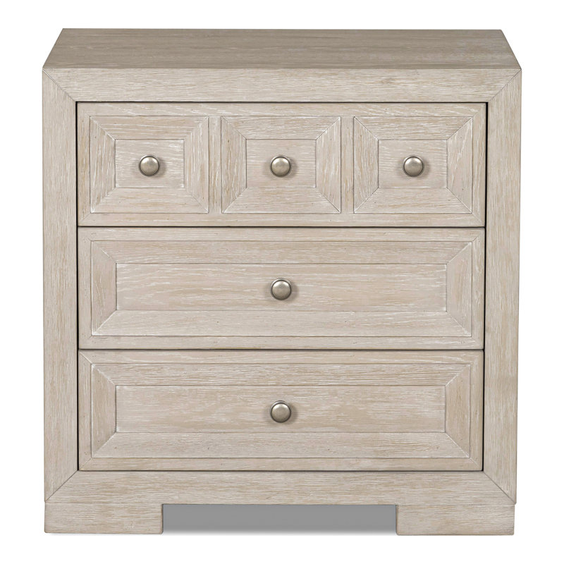 Schell 3-Drawer Nightstand, Beige