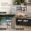 Tabourets d'extérieur (ensemble de 2) - Aluminium noir Ember avec coussins Sunbrella - Dossier ergonomique