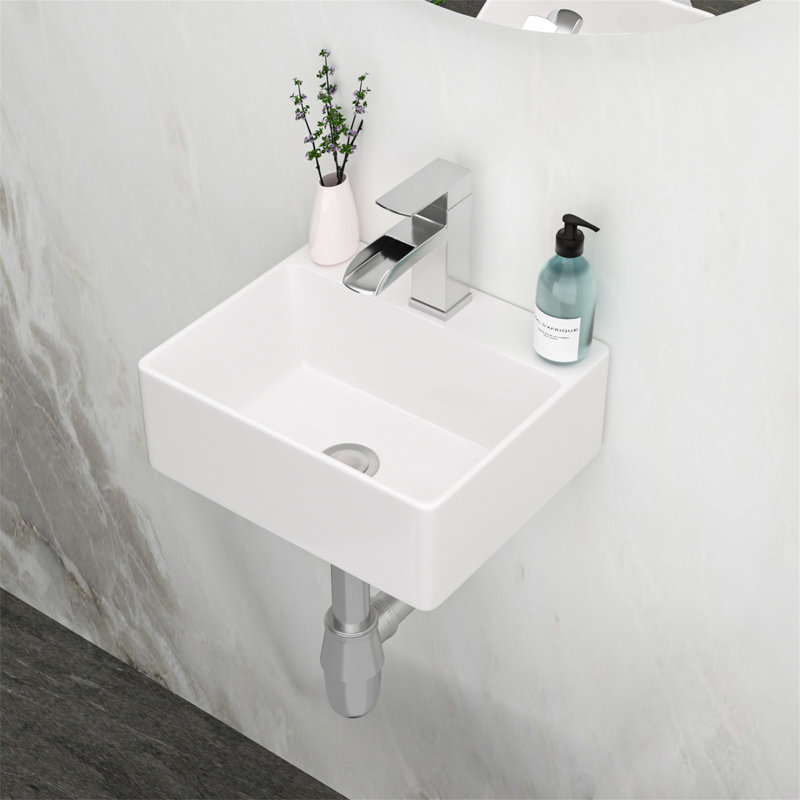 MONSFEST 11.6'' Ceramic Rectangular Bathroom Sink