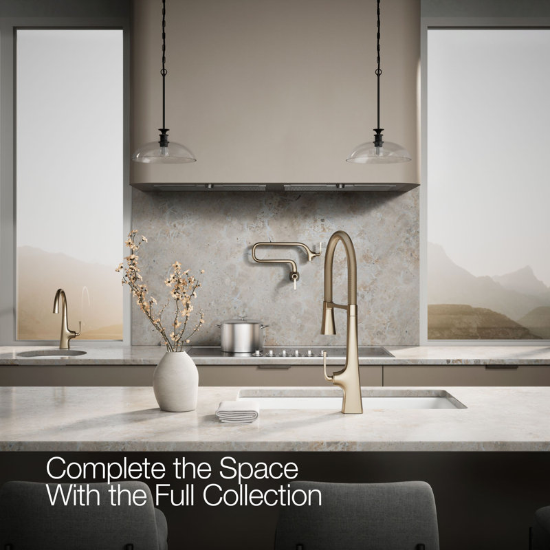 Graze Single-Handle Semi-Professional Kitchen Sink Faucet With 24-5/16-In Spout, Brushed Bronze