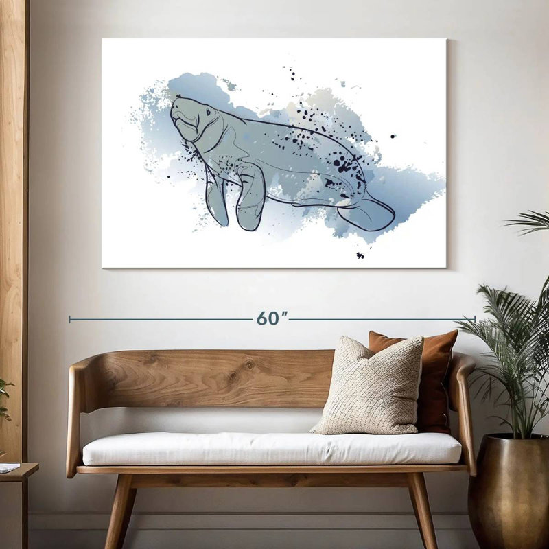 Color Splash Manatee, 34" H x 51" W