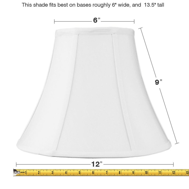 abat-jour cloche en blanc H 9,5 po x l 12 po