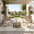 Ensemble de conversation de patio en bois d'acacia pour 2 personnes Dayon