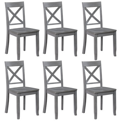 Bronxton 17" Wide Wooden Dining Chairs With Cross-Back Design