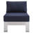 Shore Sunbrella Fabric Aluminum Outdoor Patio Armless Chair-635787837