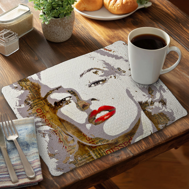Ensemble de 4 napperons tressés Marilyn Monroe