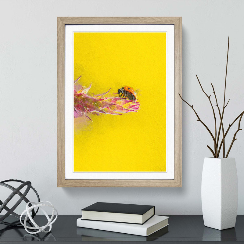 Ladybird - Picture Frame Painting Print, Oak Framed, 48cm H x 36cm W x 2cm D