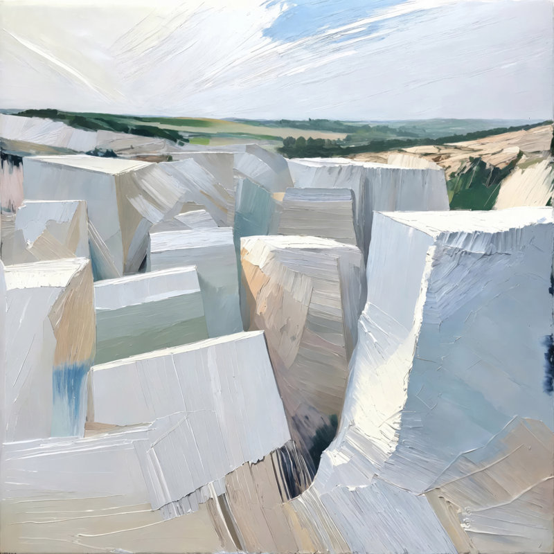 «Quarry-Blocks», estampe numérique sur toile tendue avec châssis, H 24 po x l 24 po