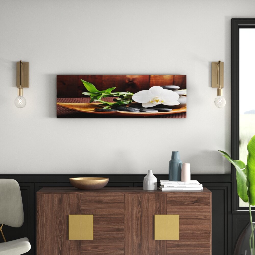 Bamboo Bowl Stones" Fotodruck auf Leinwand