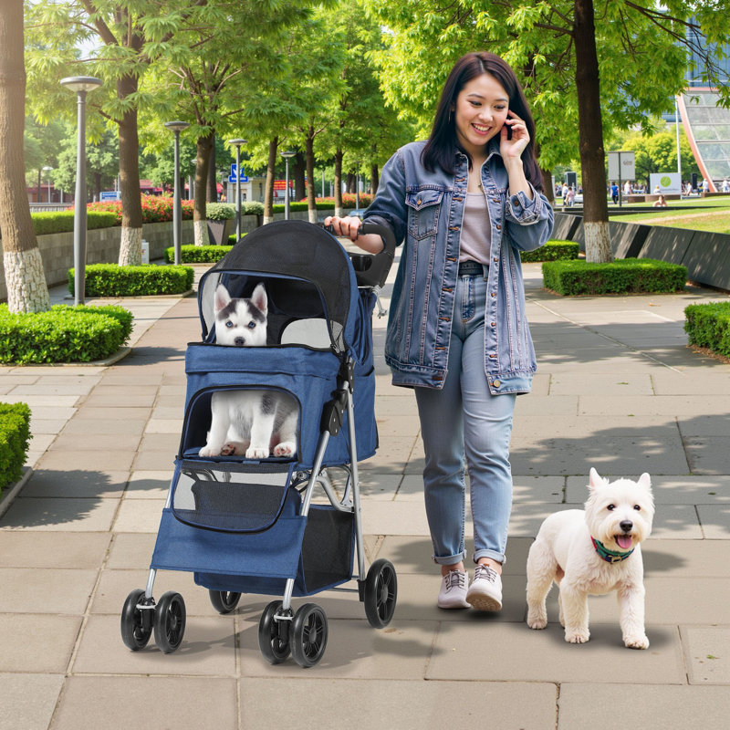 Foldable Pet Stroller, Blue