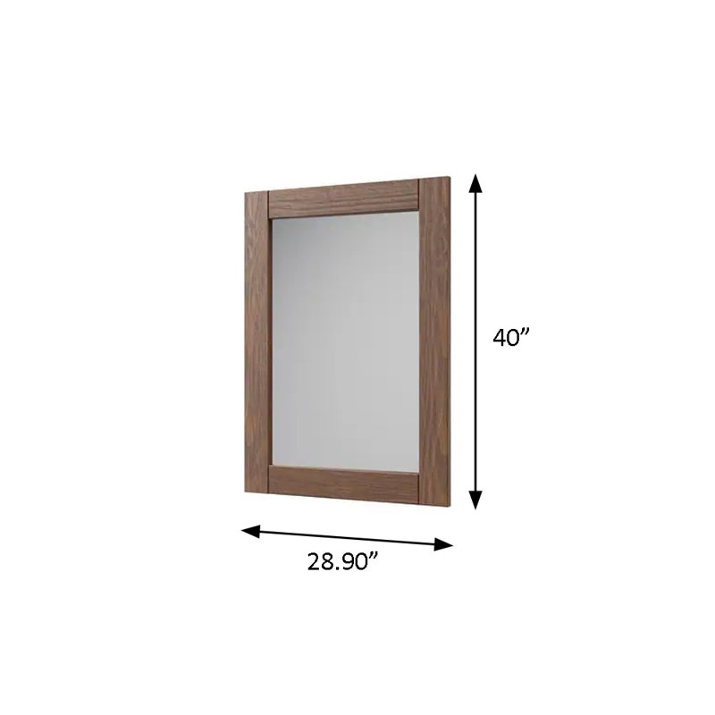 Miroir rustique 28,1 ", acajou, Bois brun foncé