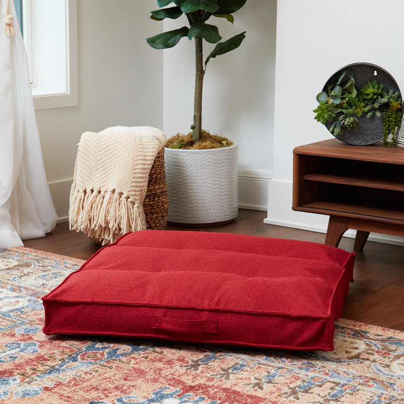  Coussin de sol en polyester, Rouge écarlate, H 5 po x l 32 po