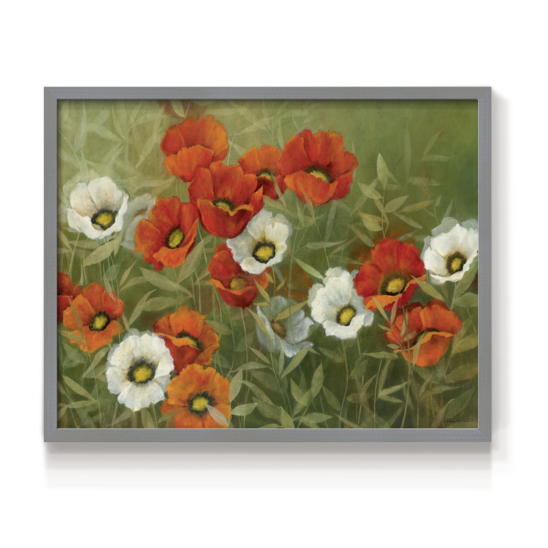 Poppy Symphony -Framed Print - Restickable, Gray, 11" H x 14" W