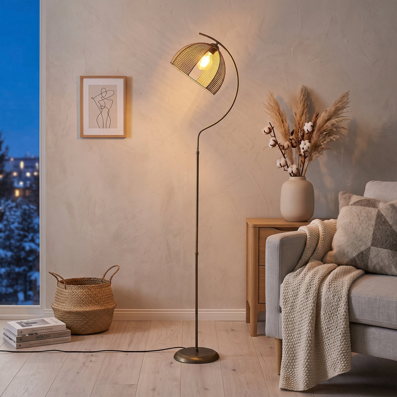 Solana Antiquation Woven Boho Floor Lamp