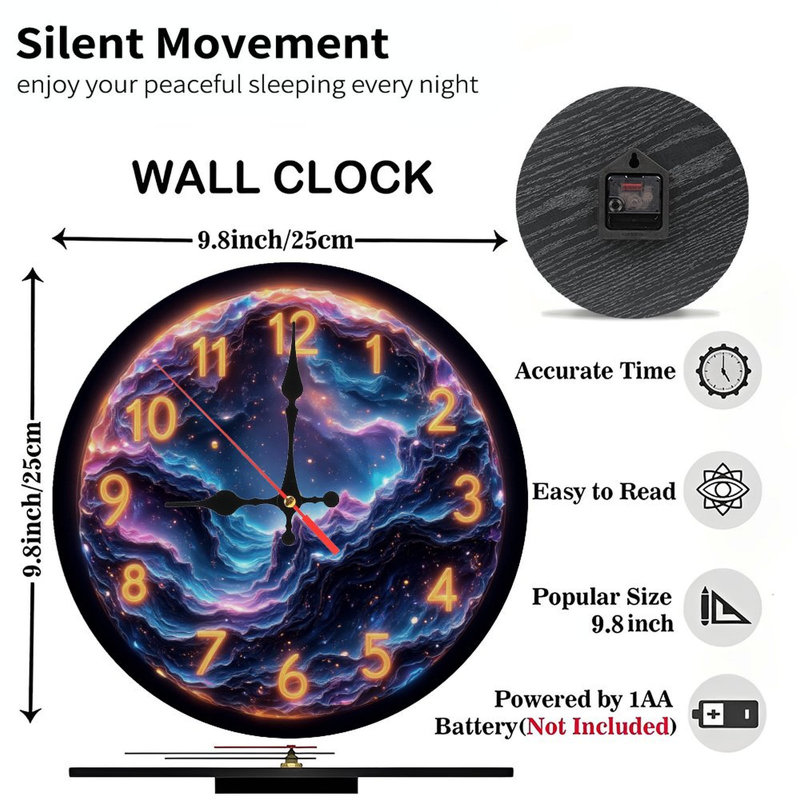 Horloge cosmique avec étoiles nébuleuses