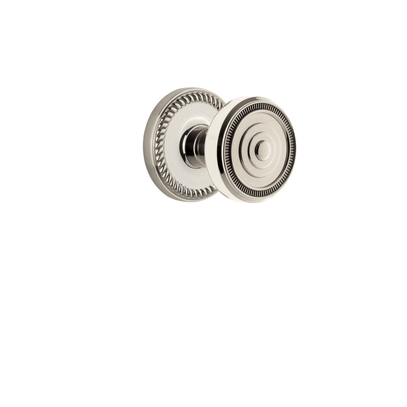 Poignée de porte Grandeur Newport Rosette, 2 3/4", Nickel poli