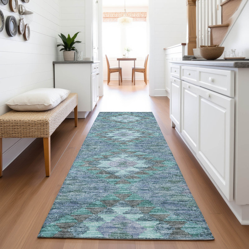 Premium Machine Washable Barry AMF1226 Global Rug, Runner 2'3" x 7'6"