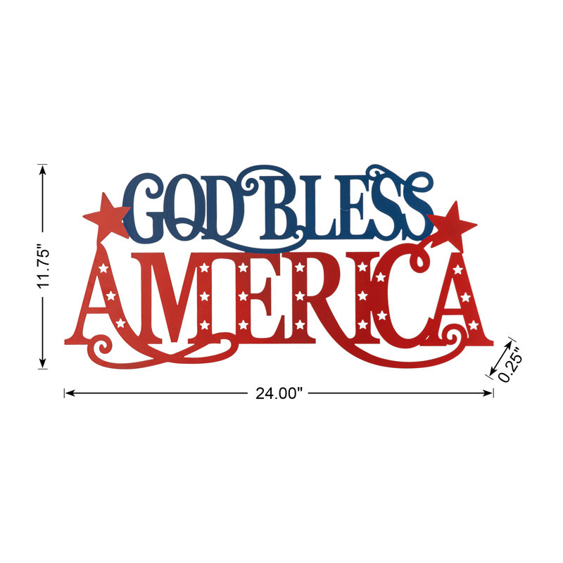 Décoration murale patriotique / américaine «God Bless America»