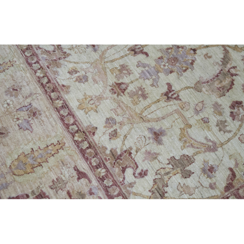 Tapis beige et brun de haute qualité noué à la main Ziegler